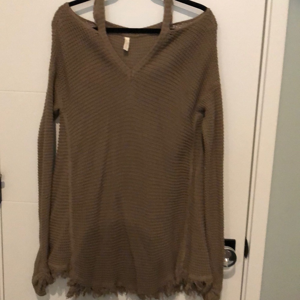 Long sleeve off shoulder sweater